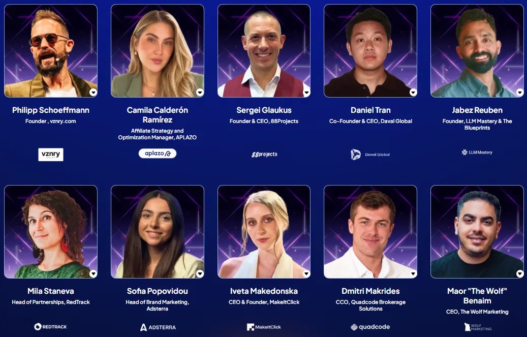 Ten announced Affiliate World Asia speakers including Philipp Schoeffmann, Mila Staneva and Maor Benaim